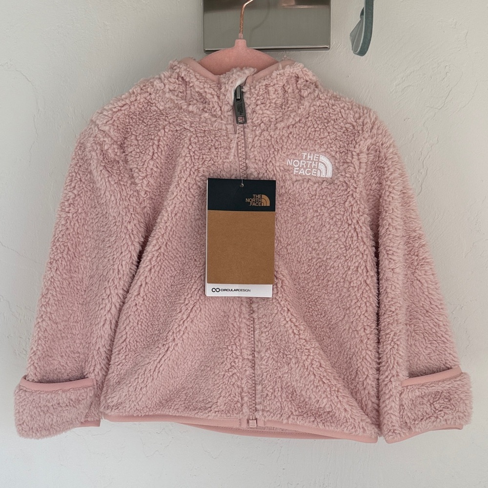 NWT The North Face Pink Fleece Jacket with Hood size 12-18m